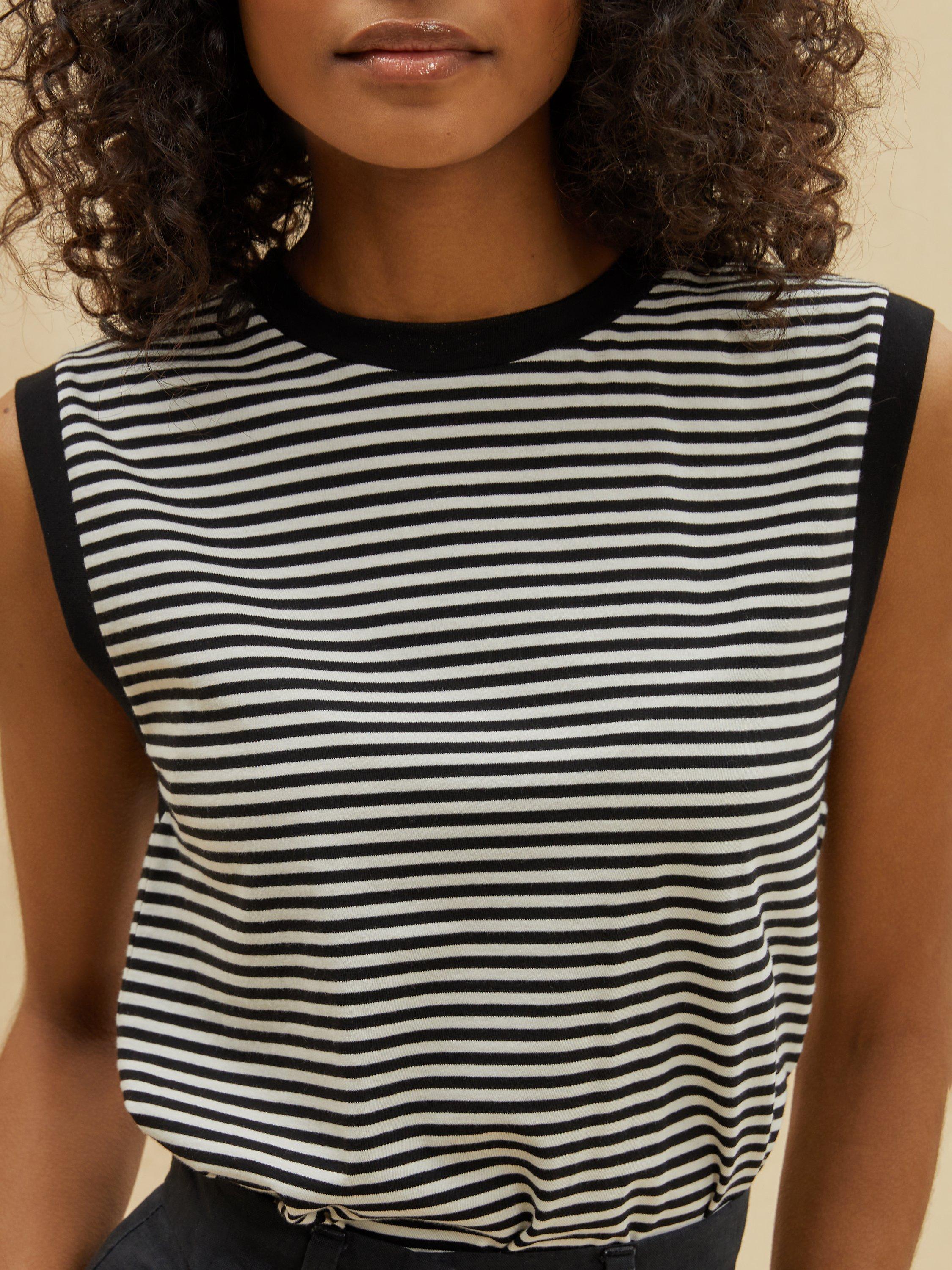 Product image 3 of 4, which shows Albaray Cotton Stripe Tank Top, Multi, 8