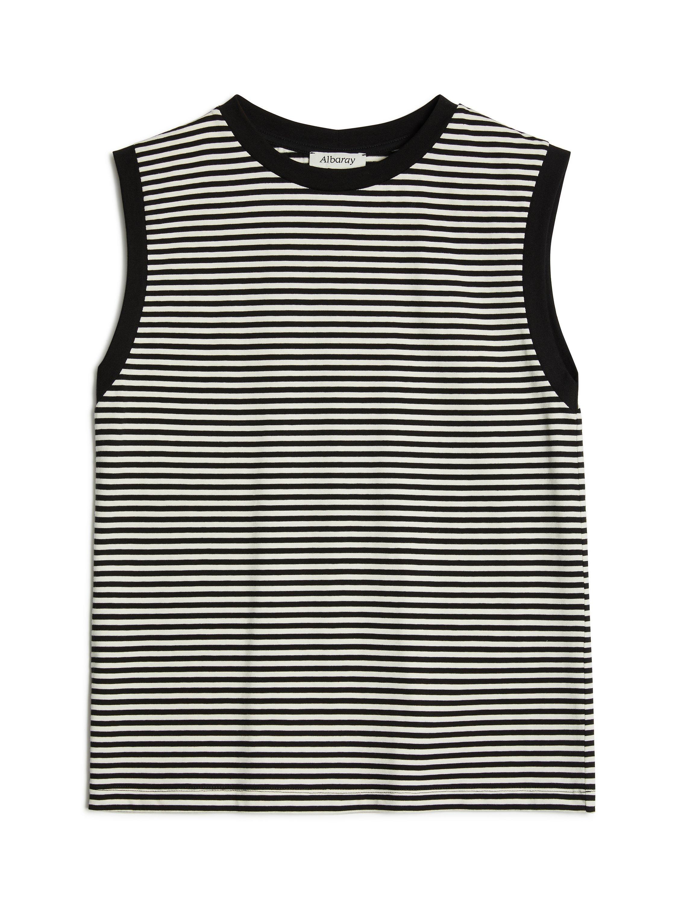 Product image 4 of 4, which shows Albaray Cotton Stripe Tank Top, Multi, 8