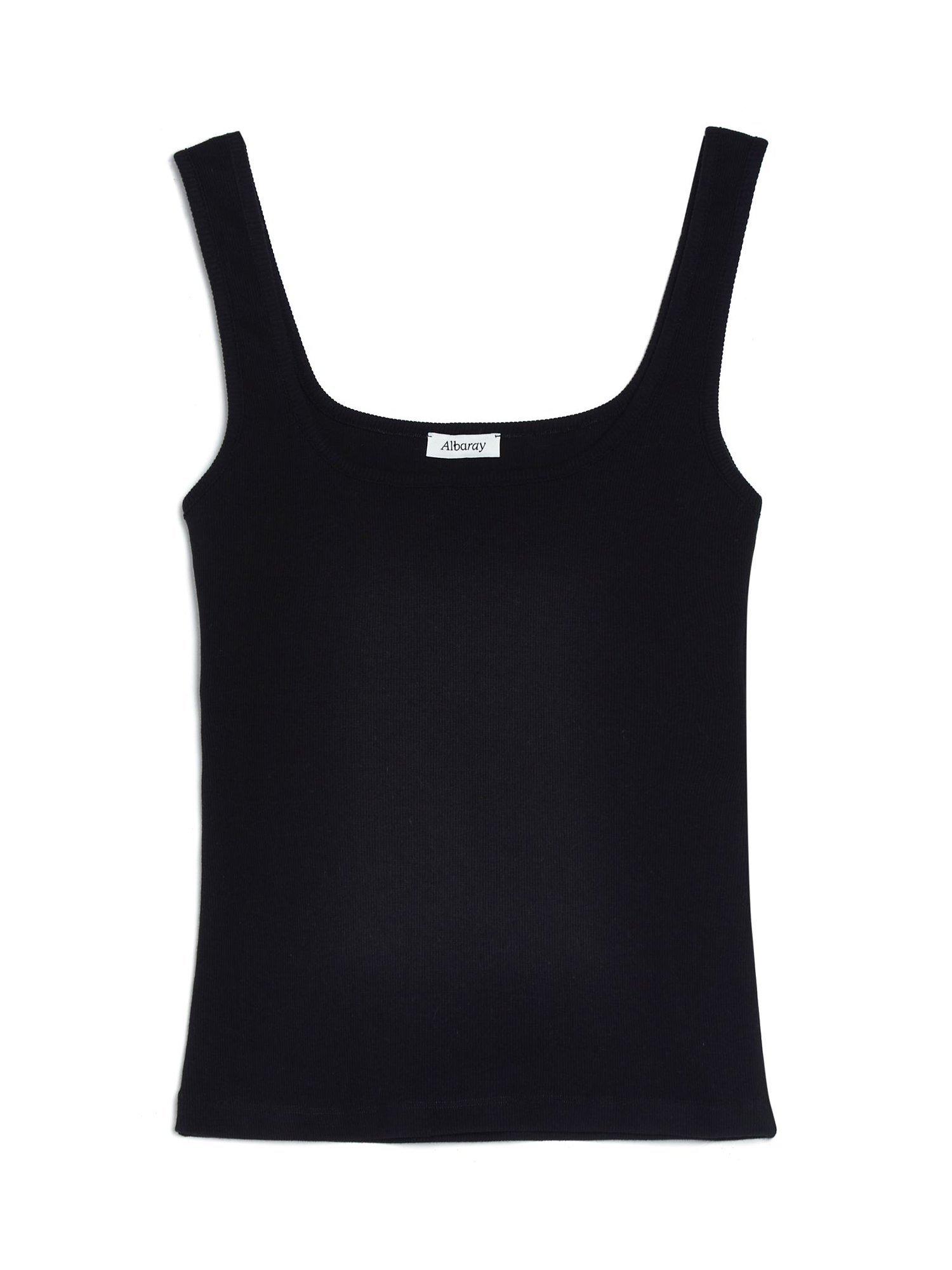 Product image 4 of 4, which shows Albaray Square Neck Rib Vest, Black, 8