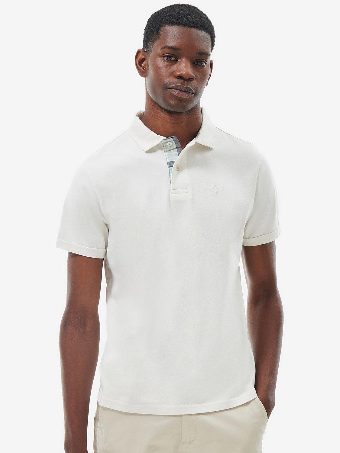 Barbour Kirkhill Short Sleeve Polo Shirt, White Smoke