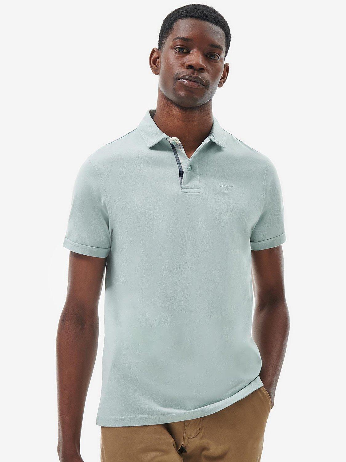 Barbour Kirkhill Short Sleeve Polo Shirt, Blue Chalk