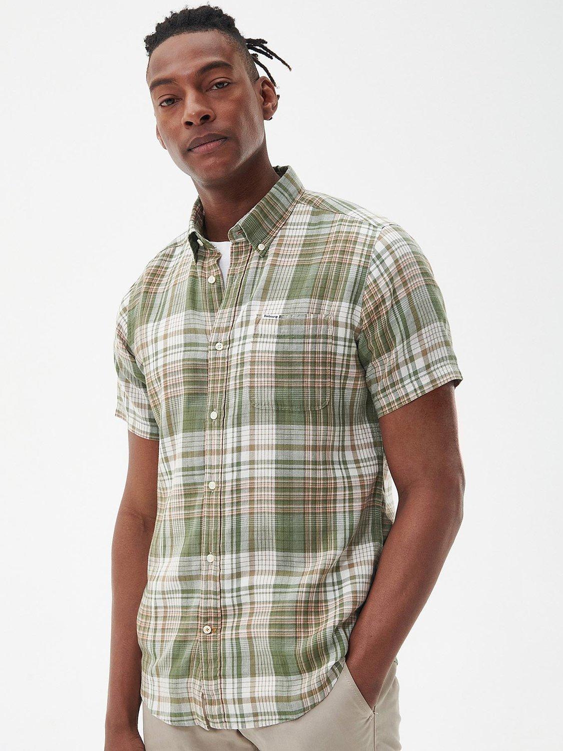 Barbour Ellerburn Short Sleeve Check Shirt, Burnt Olive