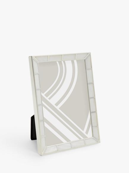 John Lewis Mother Of Pearl Block Photo Frame, Silver Plated, Silver Plated