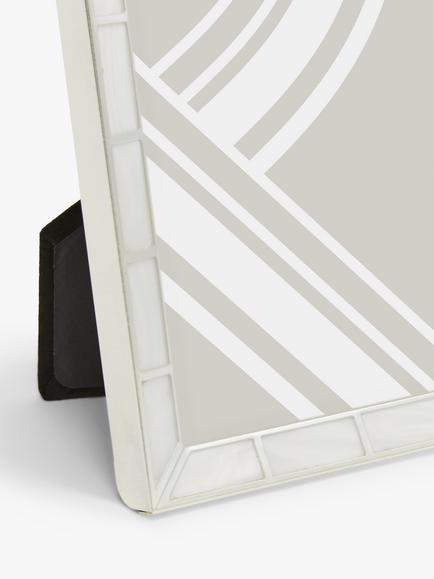 John Lewis Mother Of Pearl Block Photo Frame, Silver Plated - view 2, Silver Plated