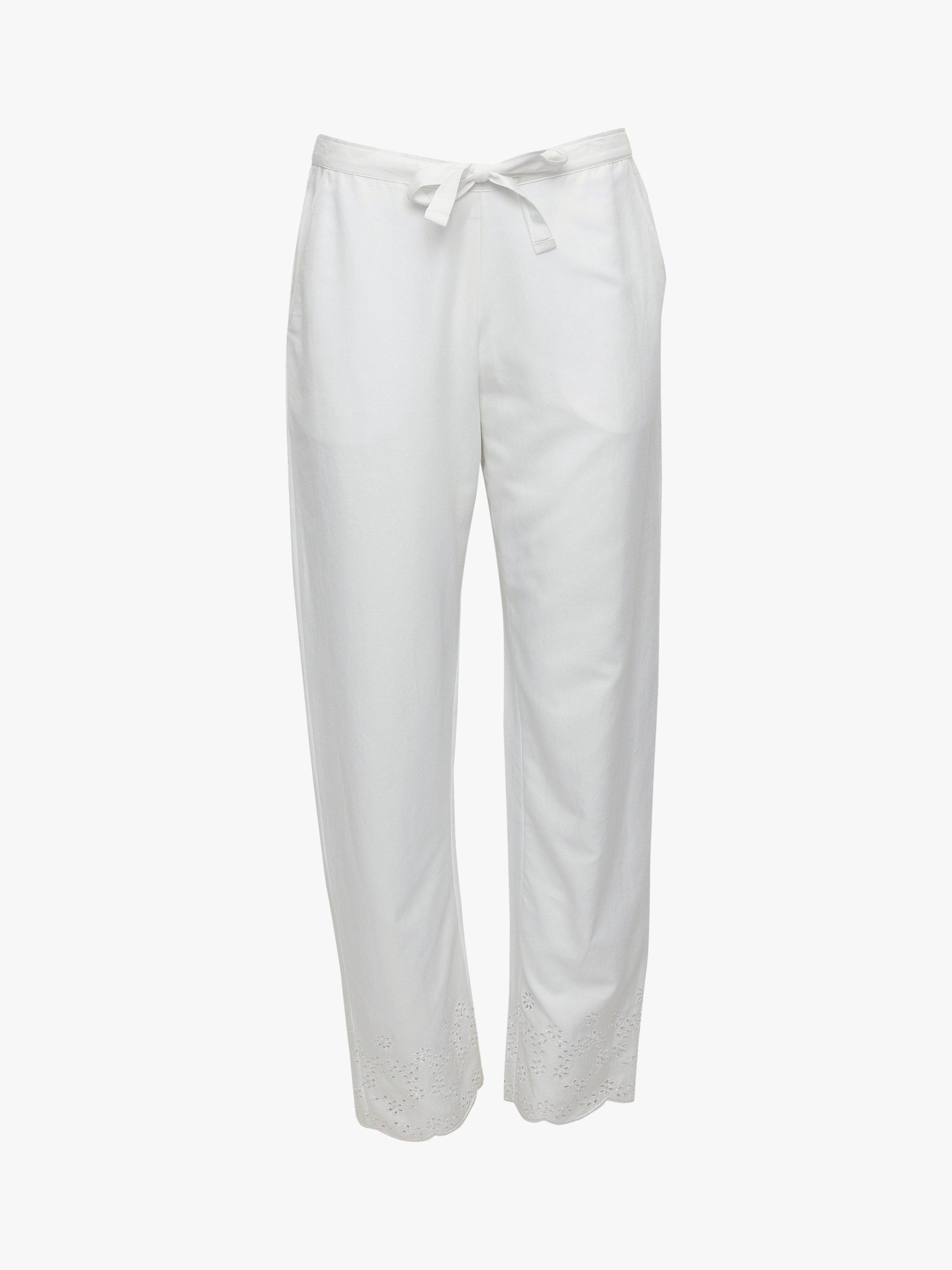 Product image 3 of 4, which shows Cyberjammies Saskia Embroidered Pyjama Bottoms, White, 12