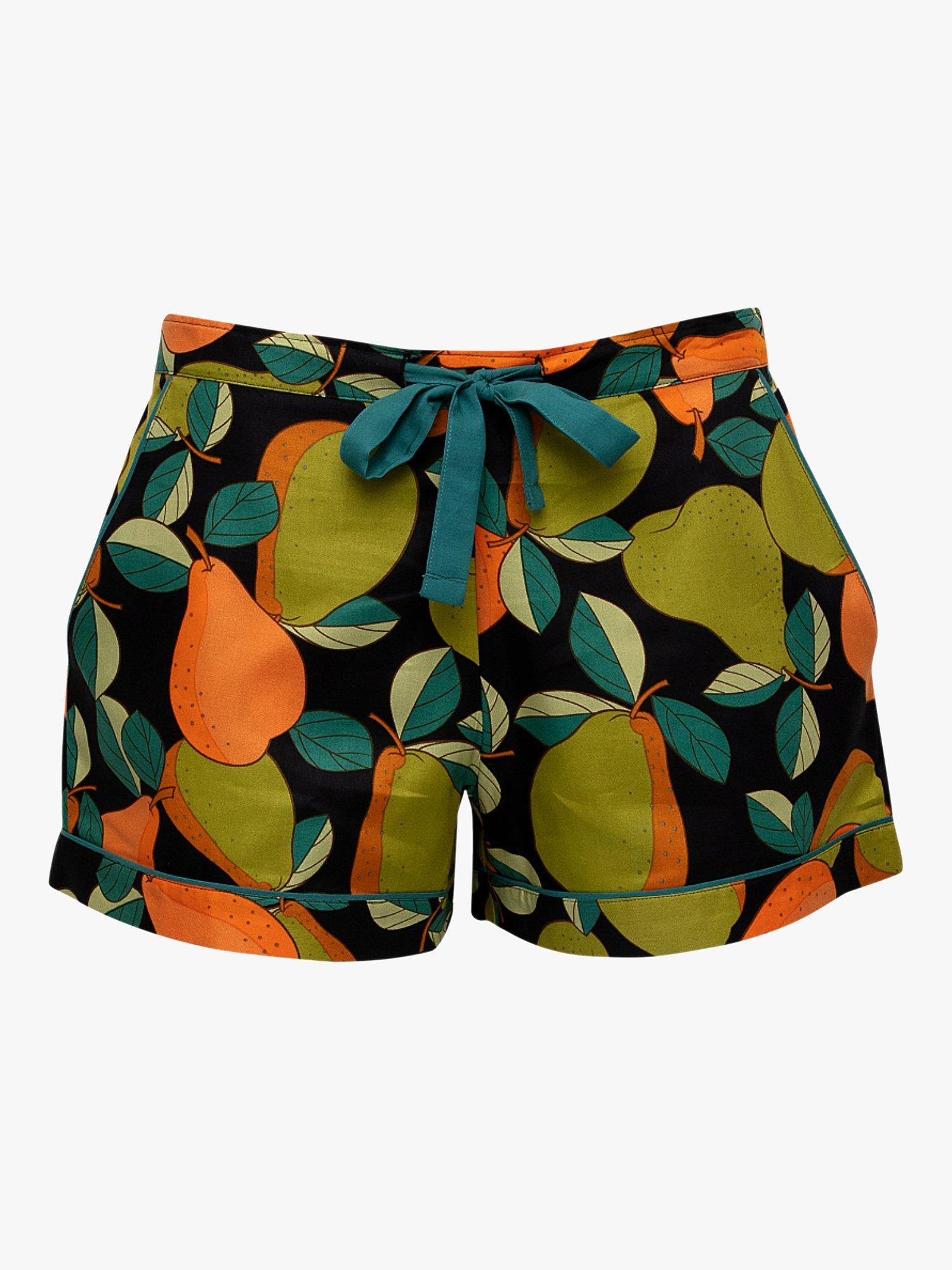 Product image 3 of 3, which shows Cyberjammies Flo Pear Print Pyjama Shorts, Navy/Multi, 8