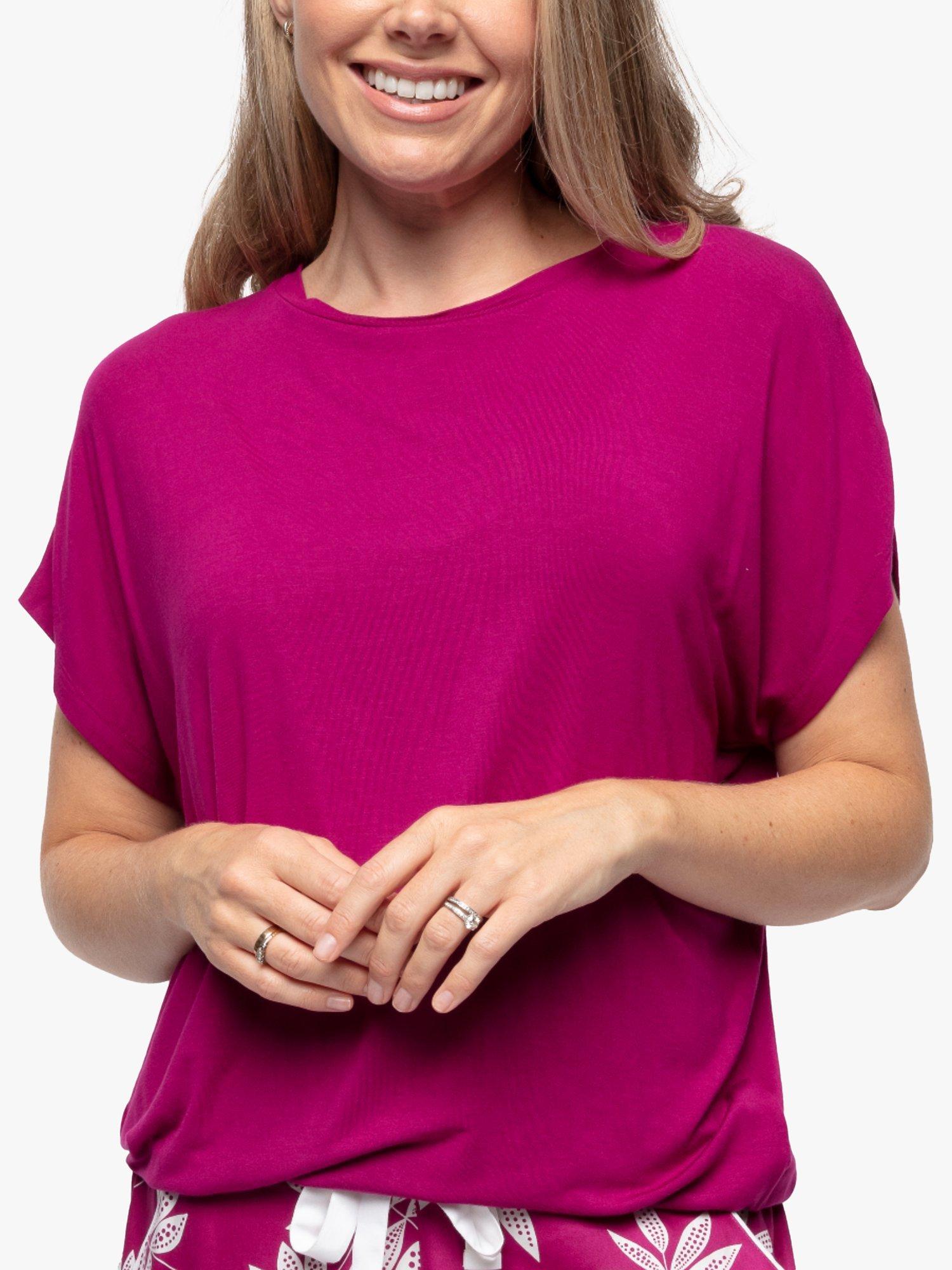 Product image 1 of 4, which shows Cyberjammies Emmi Slouch Pyjama Top, Berry, 8