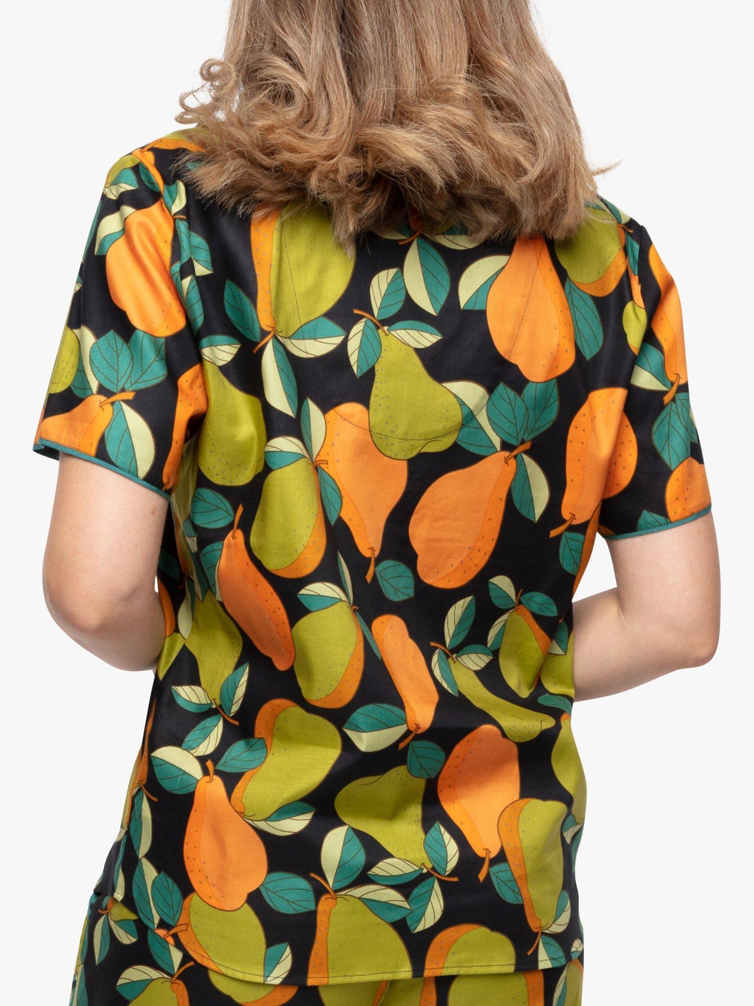 Product image 2 of 3, which shows Cyberjammies Flo Pear Print Pyjama Top, Navy/Multi, 8