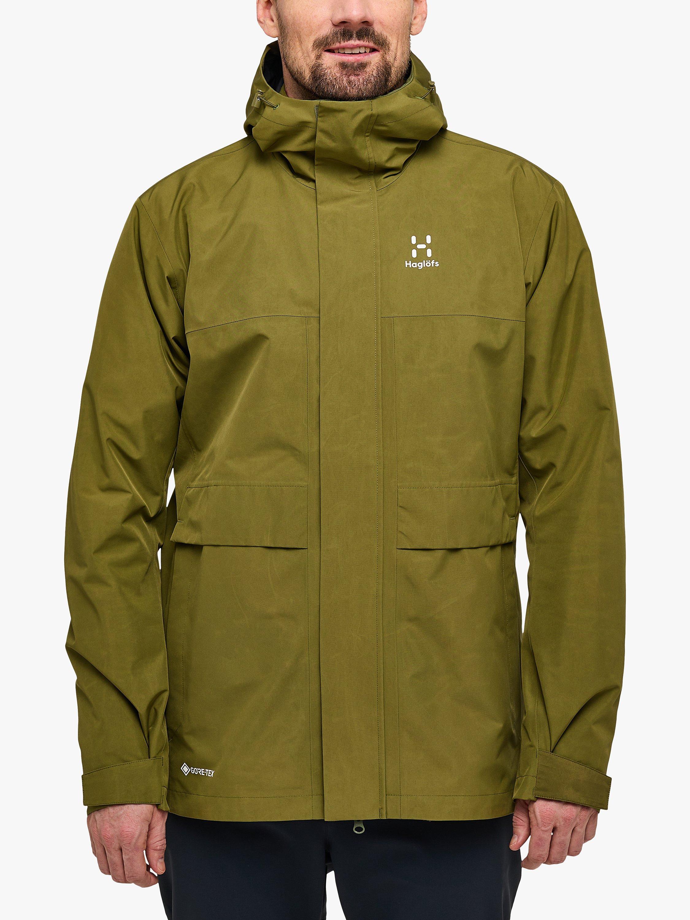 Product image 1 of 5, which shows Haglöfs Reed GTX Waterproof Parka, Olive Green, M