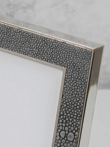 Elegance by Impressions Shagreen Photo Frame - view 2, Nickel Plated