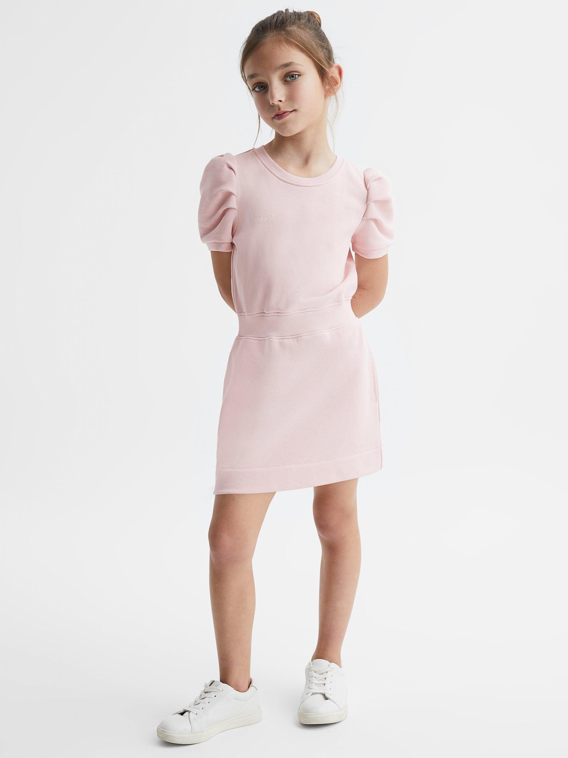 Reiss Kids' Mimi Jersey Sweater Dress, Pink