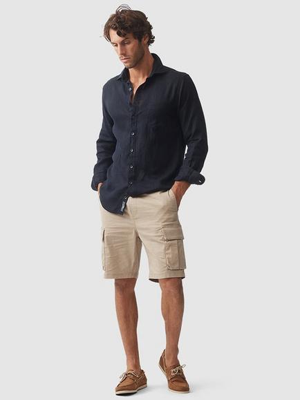 Rodd & Gunn Coromandel Linen Slim Fit Long Sleeve Shirt - view 2, Midnight