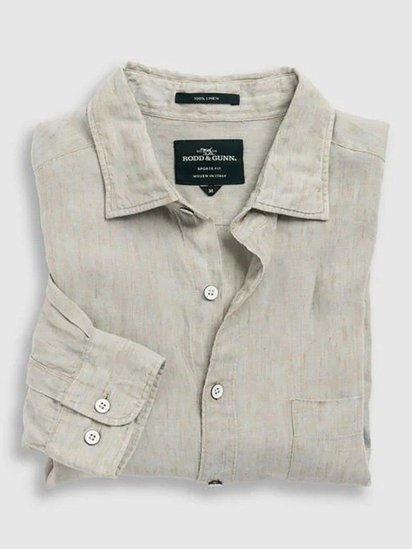 Product image 4 of 5, which shows Rodd & Gunn Coromandel Linen Slim Fit Long Sleeve Shirt, Flax, XS