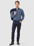 Rodd & Gunn Gunn Oxford Cotton Large Check Slim Fit Long Sleeve Shirt, Navy/Multi
