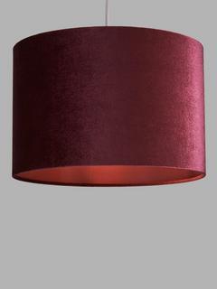 John Lewis Jenny Velvet Cylinder Lampshade, Damson, Dia.30cm