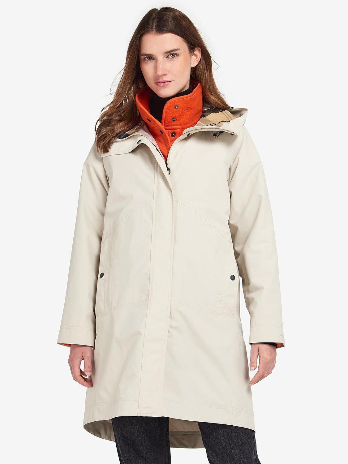 Barbour Barras Waterproof Longline Jacket, Mist/Dress, 8