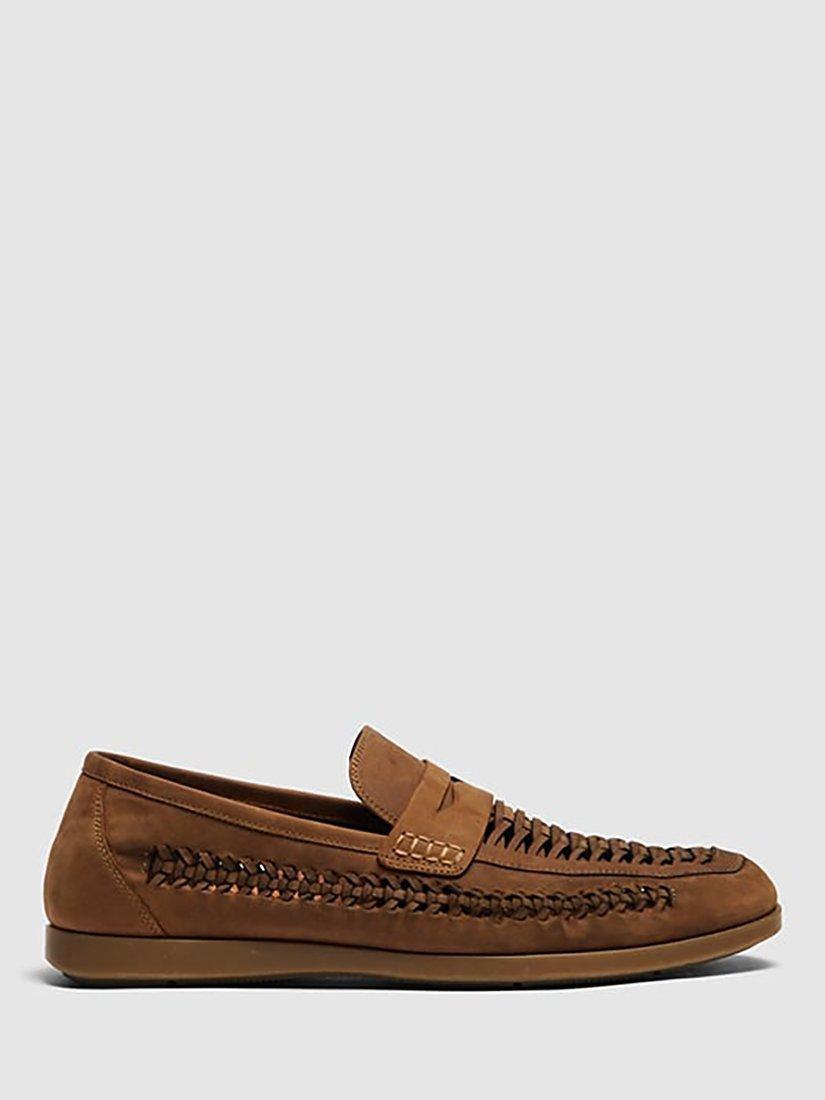 Product image 1 of 9, which shows Rodd & Gunn Gisborne Huarache Leather Slip On Loafers, Tropical Birch, 6