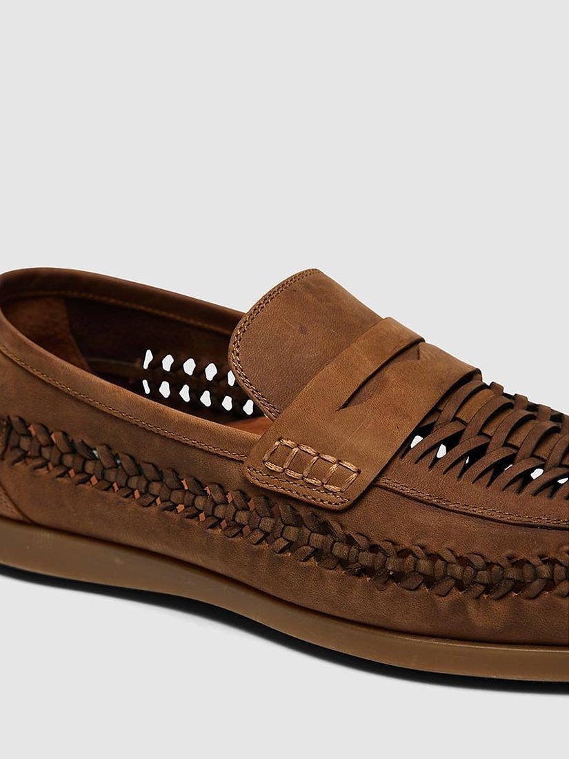 Product image 6 of 9, which shows Rodd & Gunn Gisborne Huarache Leather Slip On Loafers, Tropical Birch, 6