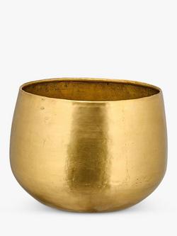 Nkuku Atsu Brass Planter - view 2, Brass