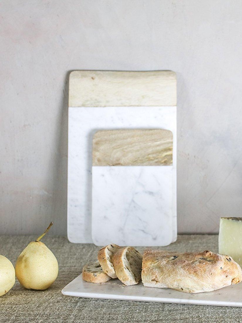 Nkuku Bwari Marble Board, White/Natural
