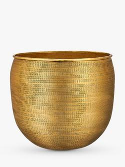 nkuku Tembesi Planter - view 2, Antique Brass