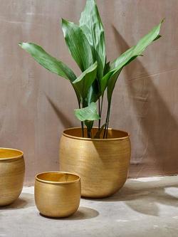 nkuku Tembesi Planter, Antique Brass