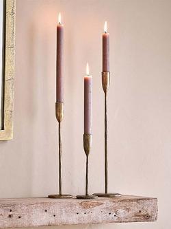 nkuku Mbata Dinner Candlestick, Antique Brass