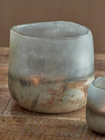 nkuku Ngolo Tealight Candle Holder, Aged Smoke, Aged Smoke