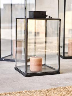 nkuku Sia Lantern Candle Holder, Antique Black, Antique Black
