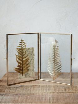 Nkuku Danta Folding Photo Frame, Antique Brass, Antique Brass