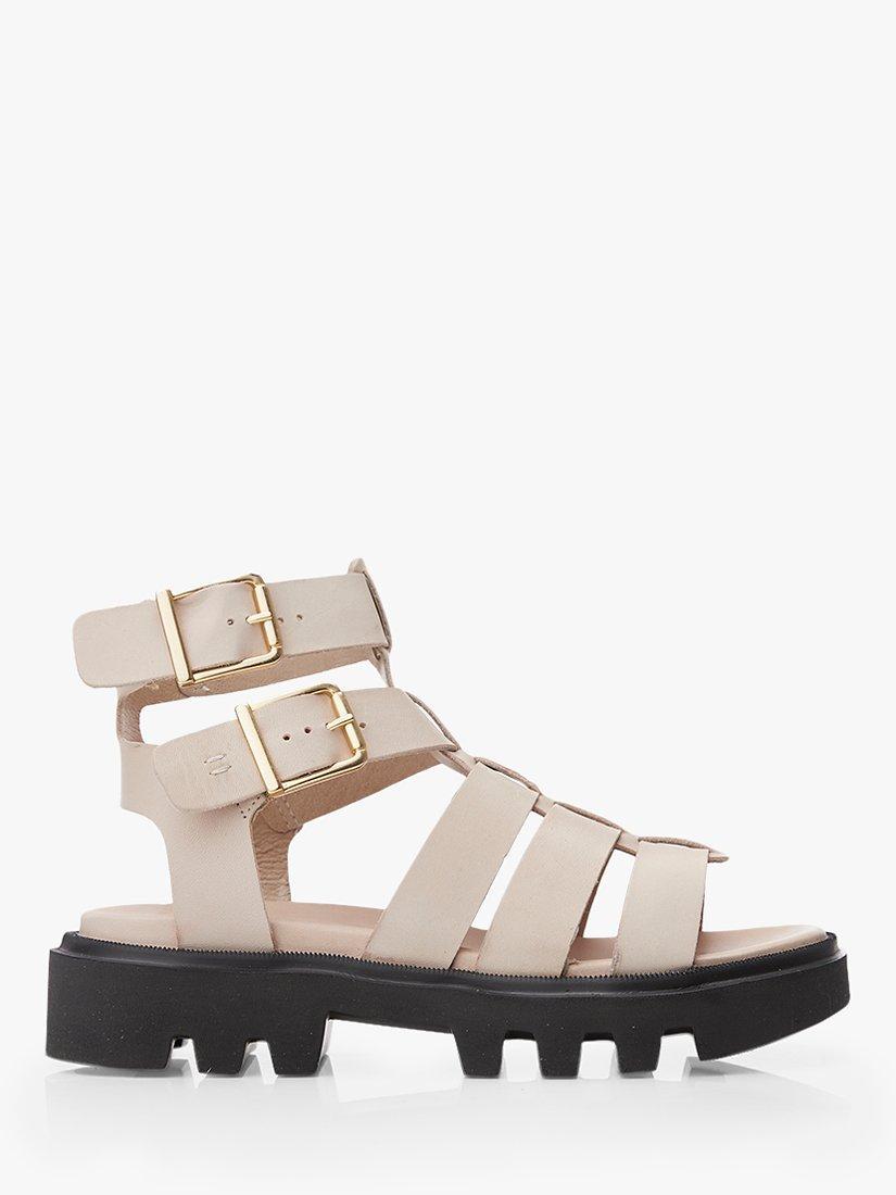 Moda in Pelle India Leather Gladiator Sandals, Cream