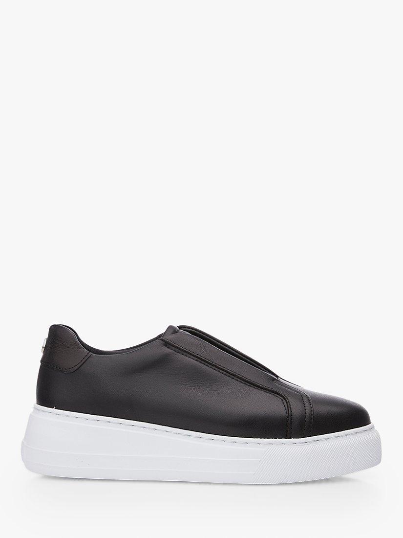 Moda in Pelle Alber Leather Slip-On Trainers, Black