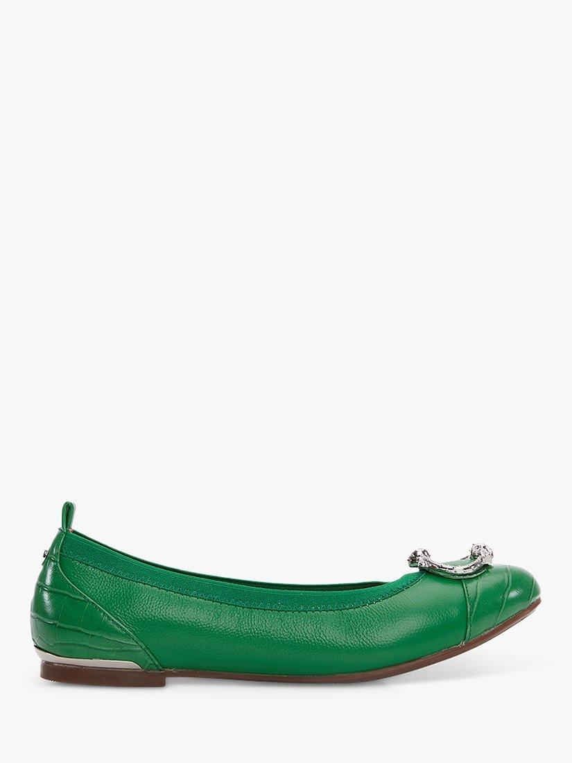 Moda in Pelle Fairy Leather Ballet Pumps, Green