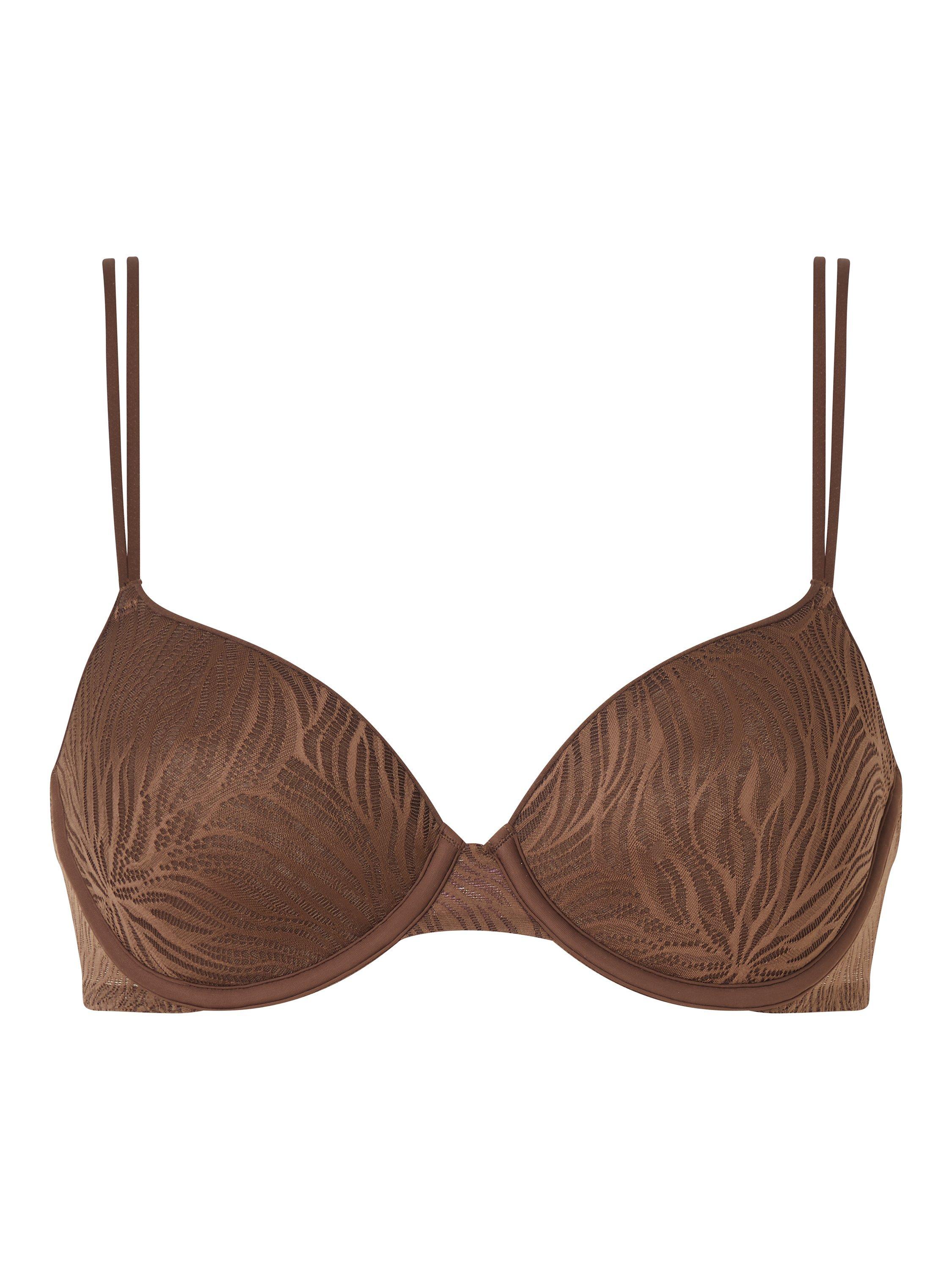 Calvin Klein Sheer Marquisette Demi T-Shirt Bra, Umber