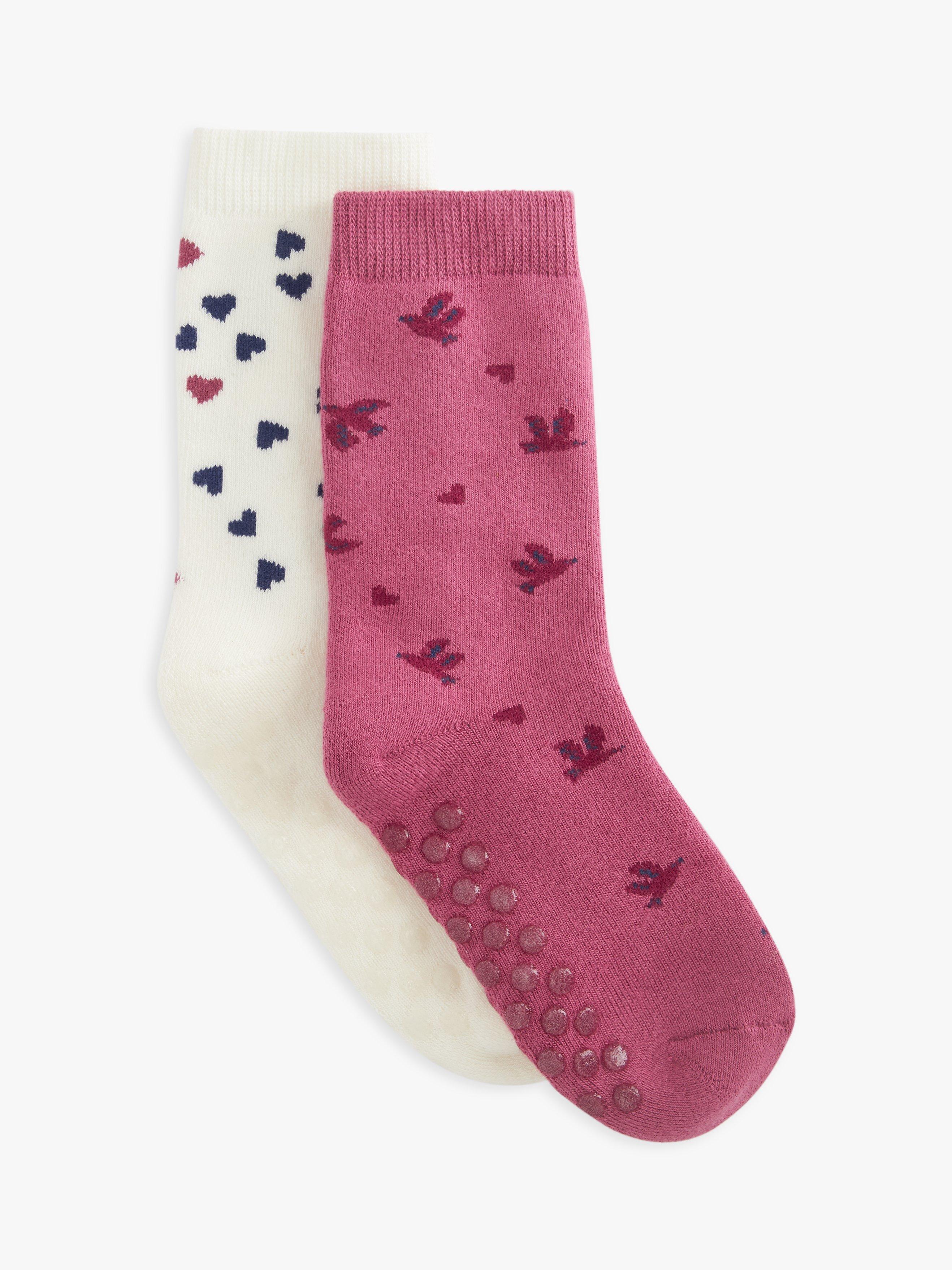 John Lewis Kids' Bird Slipper Socks, Pack of 2, Multi