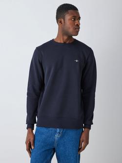 GANT Regular Shield Crew Neck Jumper, Evening Blue
