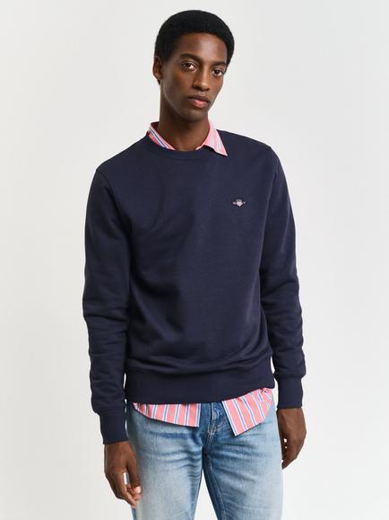 GANT Regular Shield Crew Neck Jumper, Evening Blue