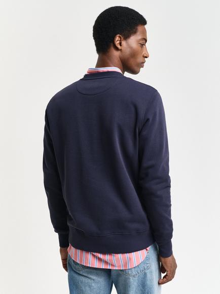 GANT Regular Shield Crew Neck Jumper - view 2, Evening Blue