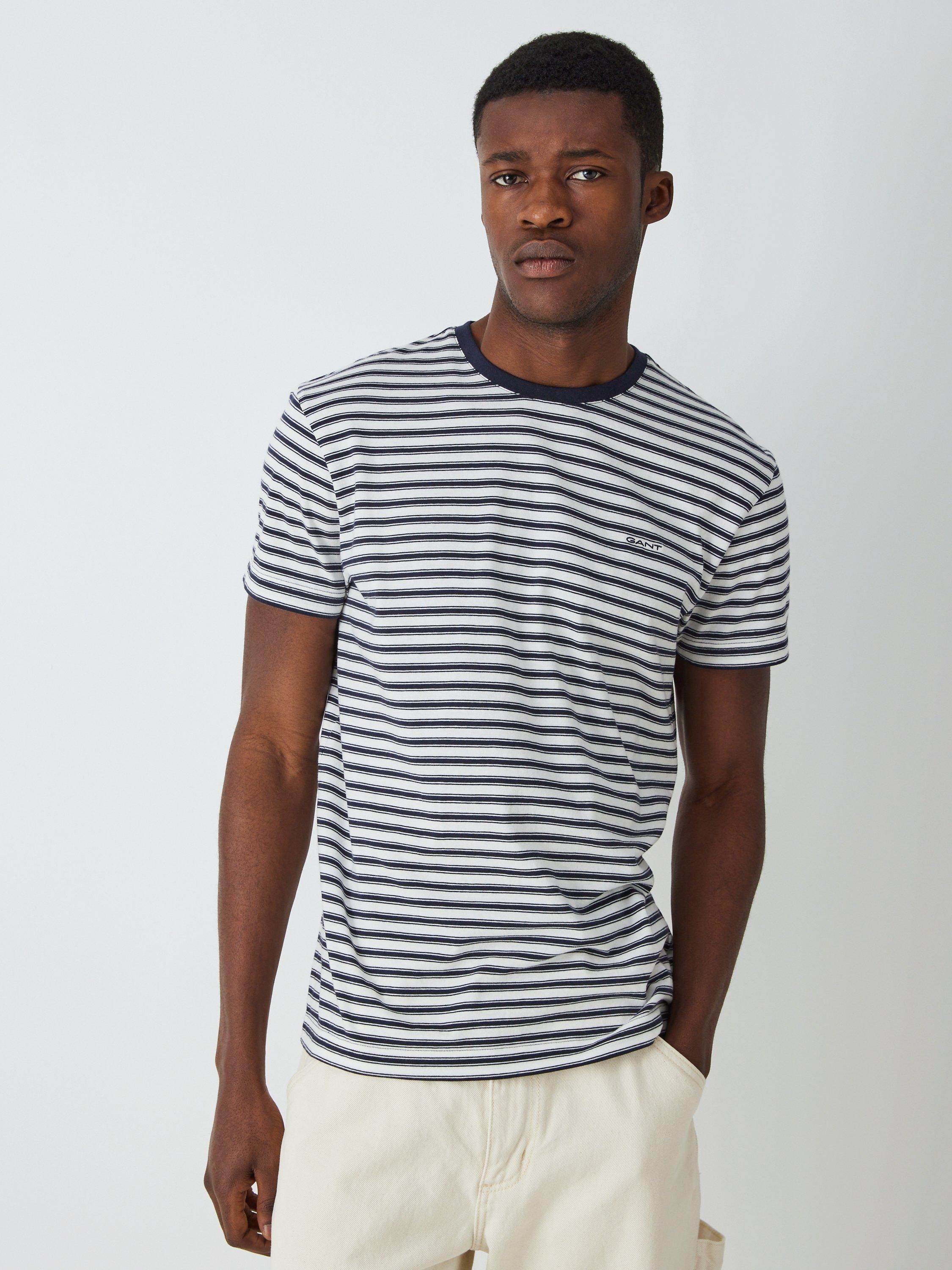 GANT Stripe Logo T-Shirt, Evening Blue