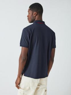 GANT Piqué Textured Short Sleeve Polo Shirt - view 2, Evening Blue