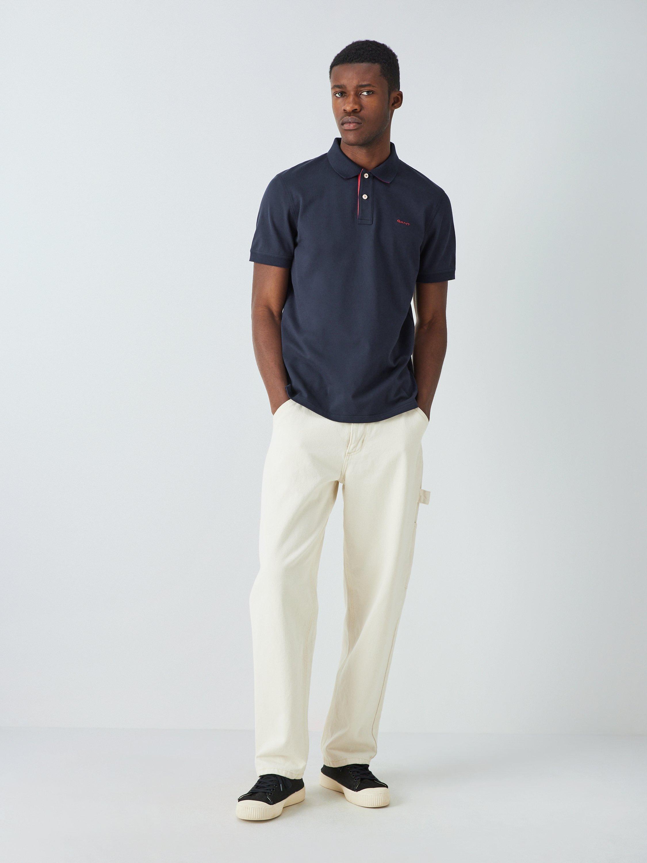 GANT Pique Textured Short Sleeve Polo Shirt