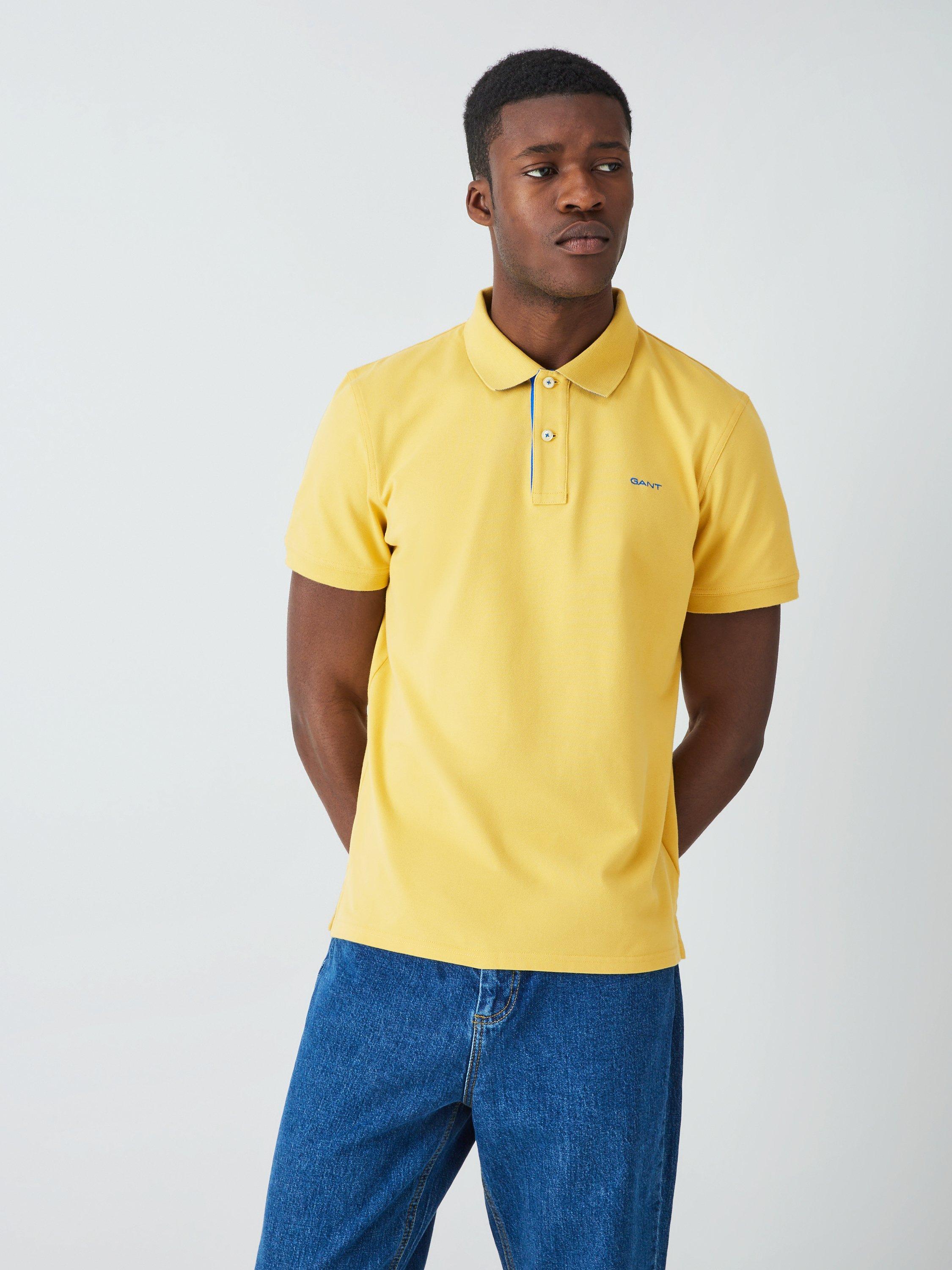 GANT Piqué Textured Contrast Short Sleeve Polo Shirt