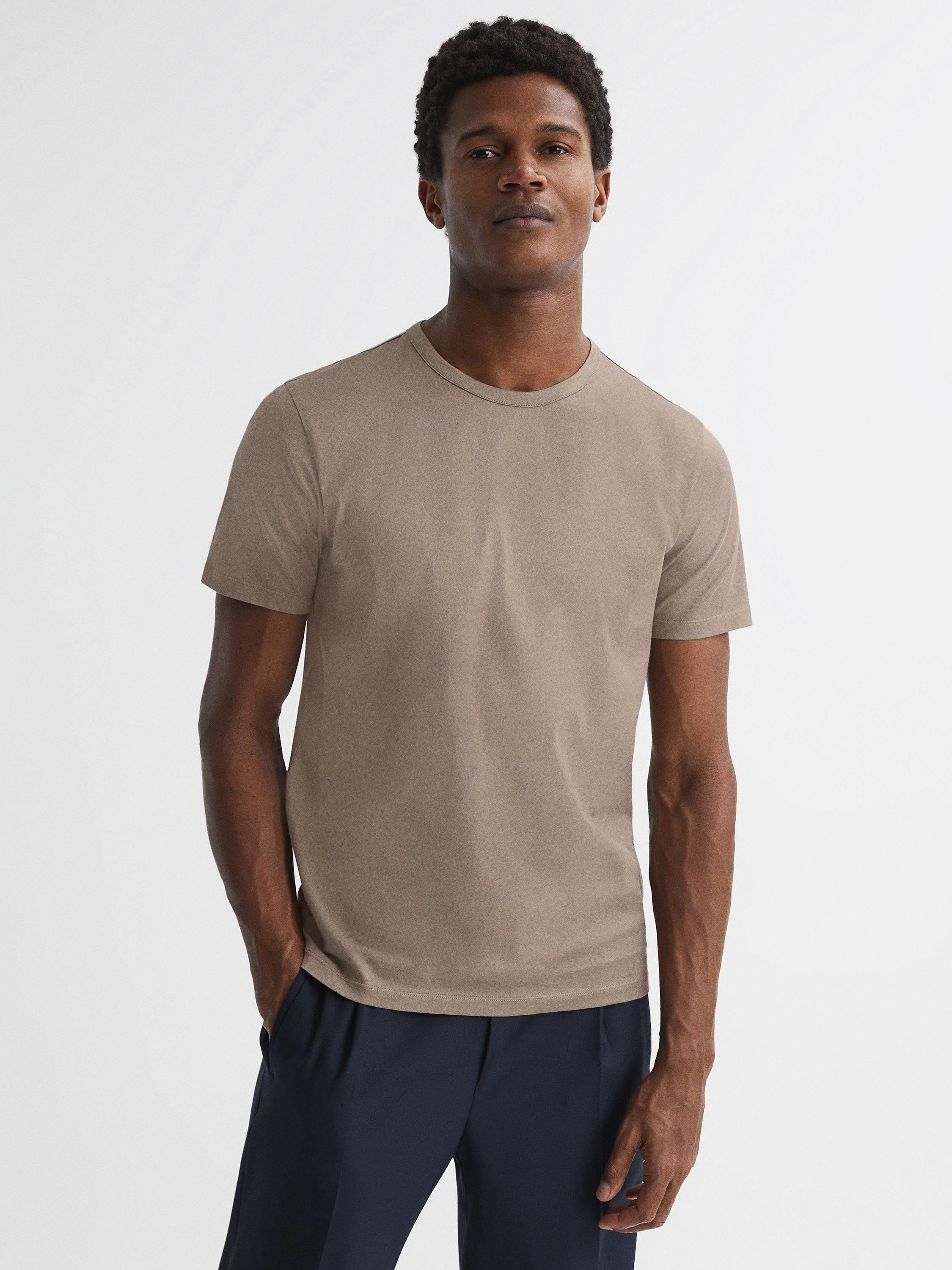 Reiss Caspian Short Sleeve T-Shirt, Fawn