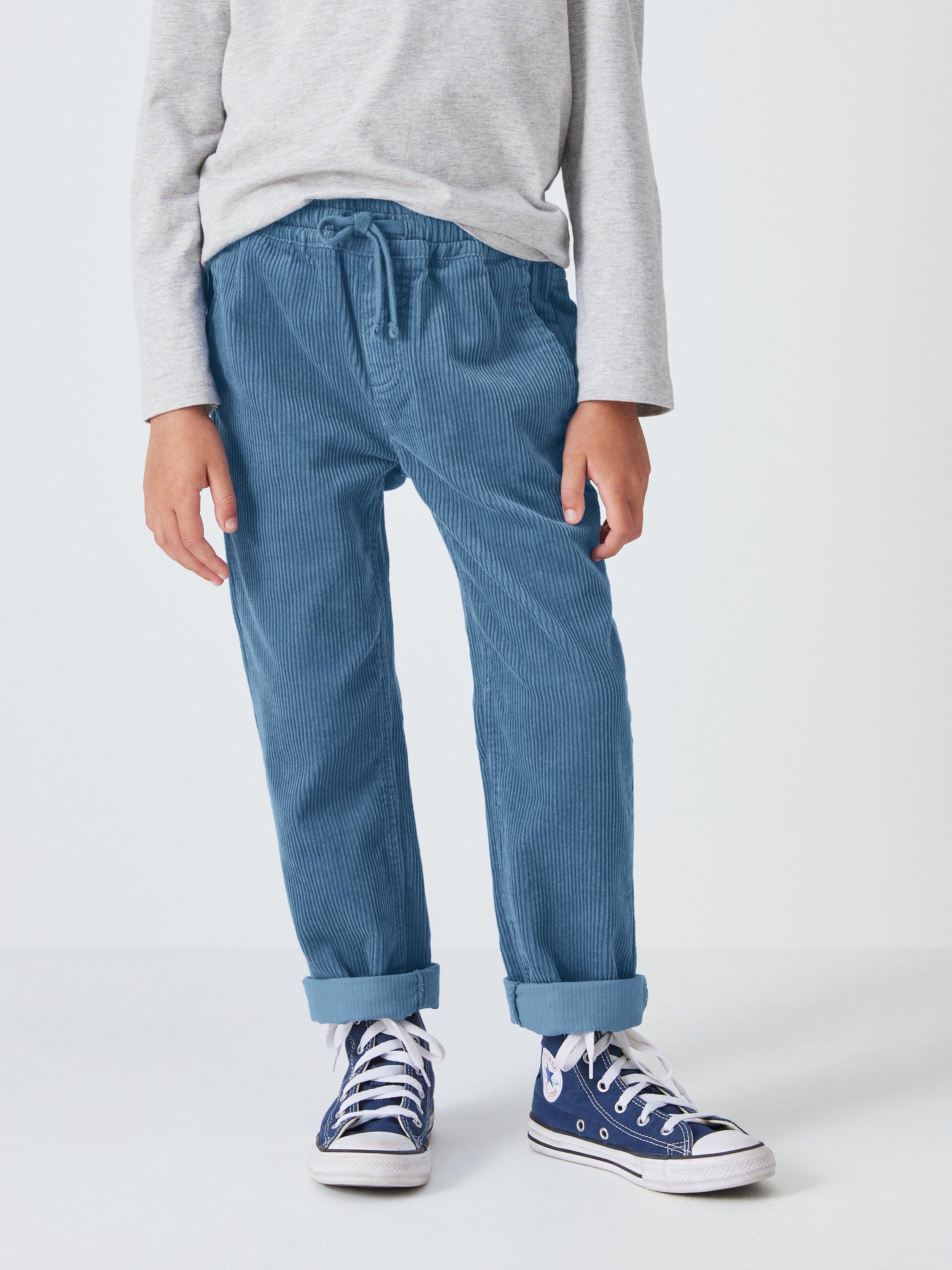 John Lewis Kids' Plain Pull On Corduroy Trousers, Blue