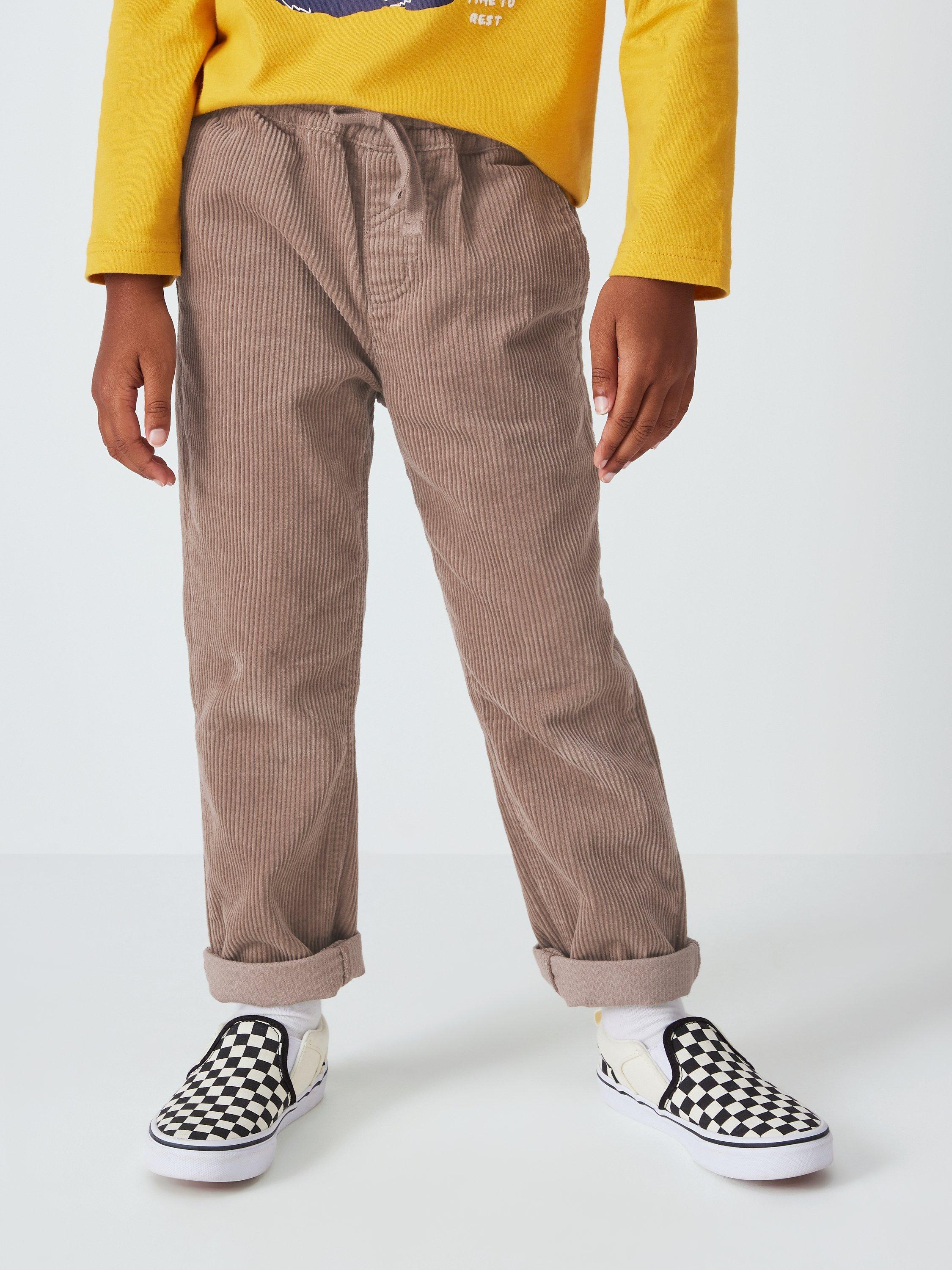 John Lewis Kids' Plain Pull On Corduroy Trousers, Neutral