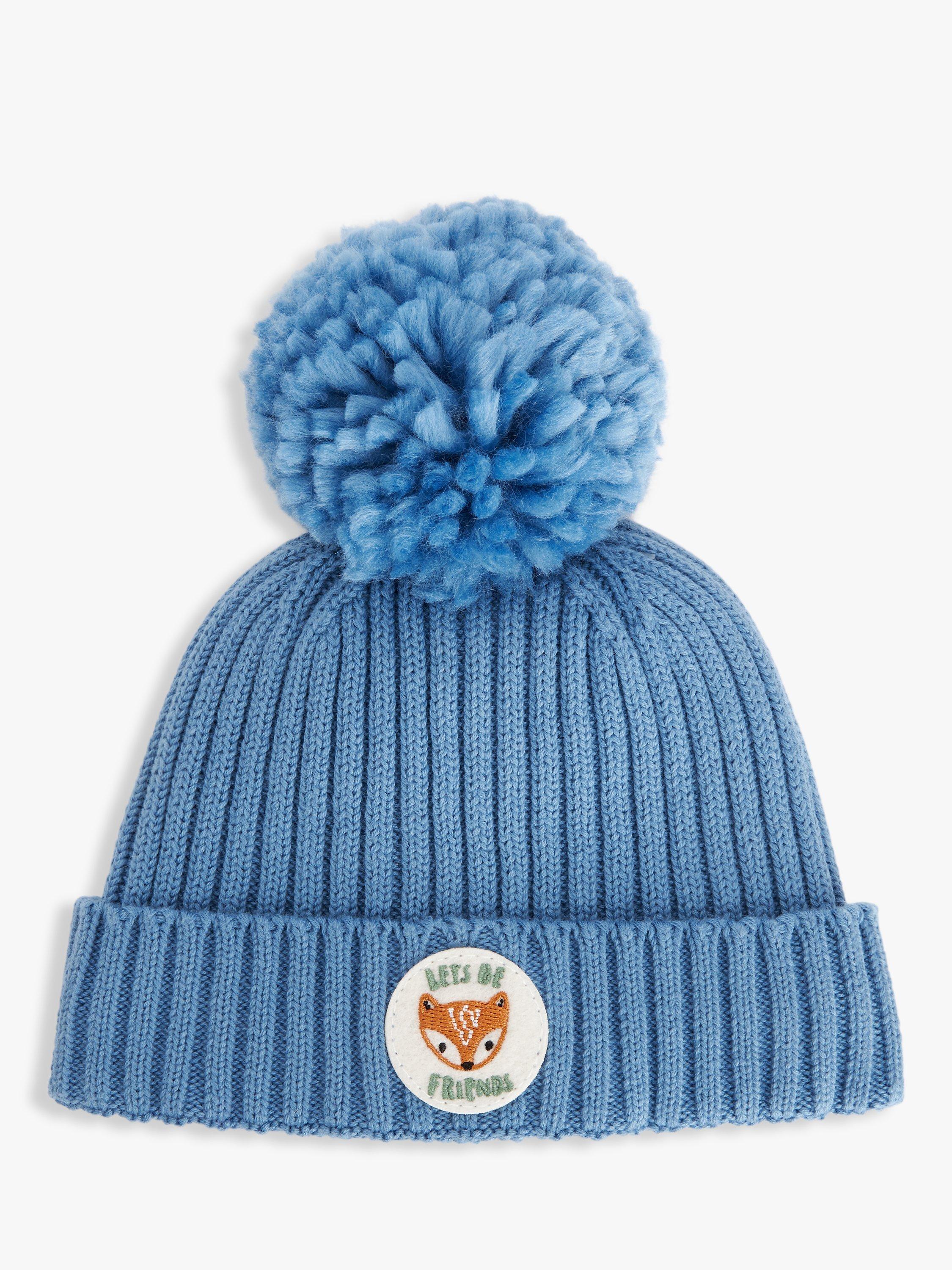 John Lewis Baby Fox Beanie Hat, Blue/Multi