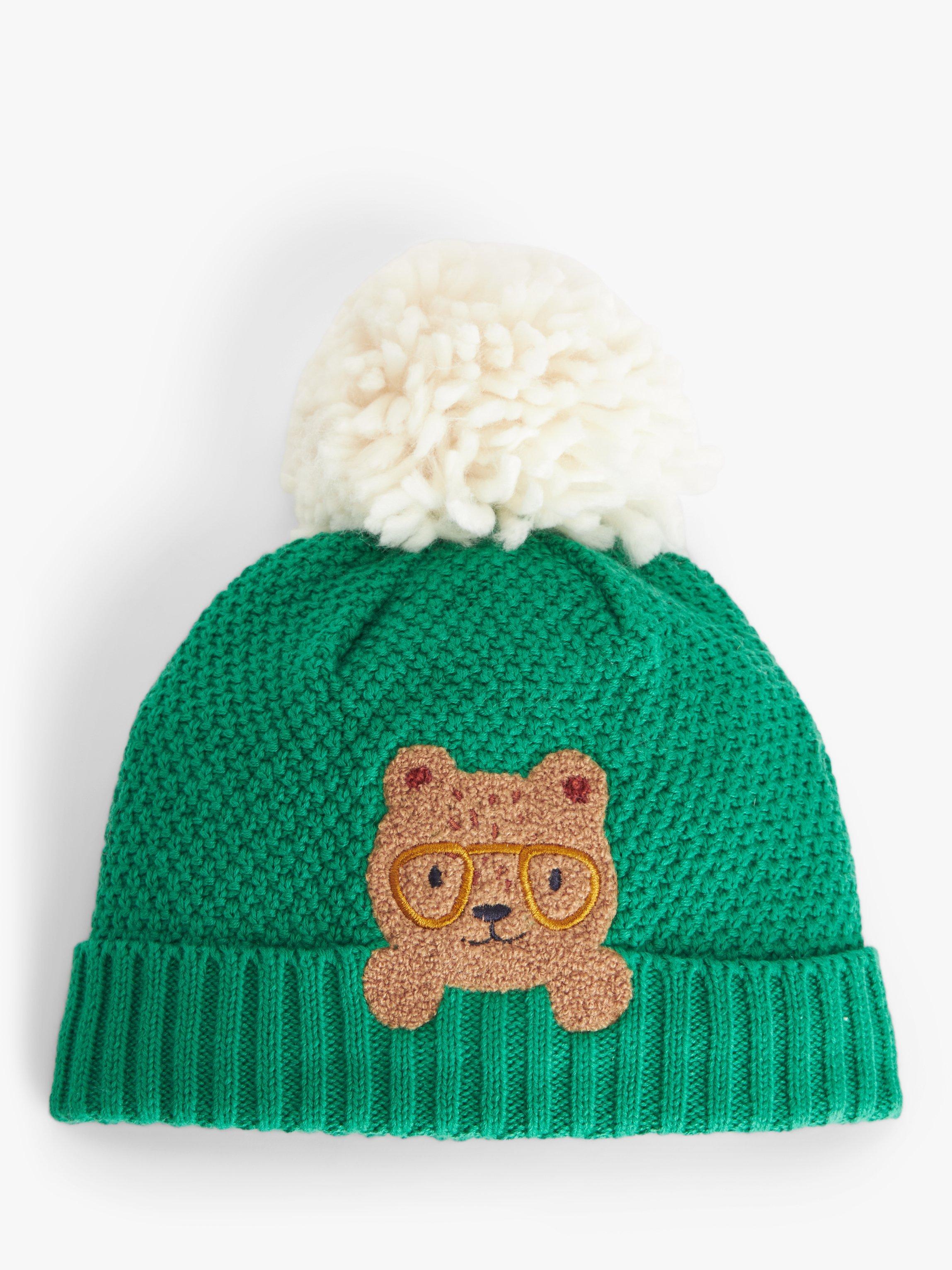 John Lewis Baby Book Club Bear Beanie Hat, Green