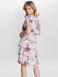 Gina Bacconi Ella Floral Print Tiered Dress, Blush