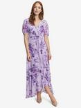 Gina Bacconi Elda Floral Print Maxi Dress, Lilac