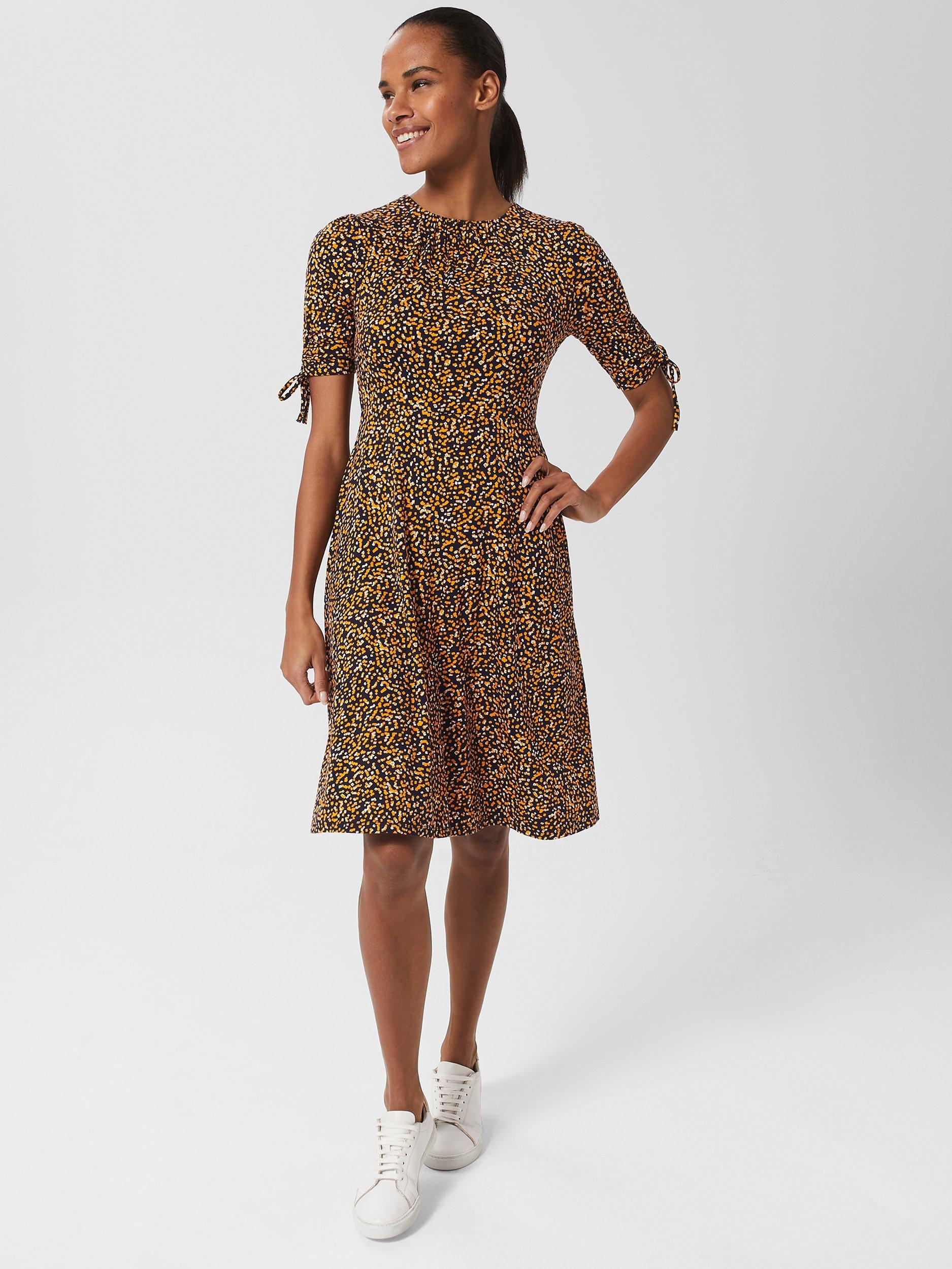 Hobbs Samantha Abstract Print Dress, Navy/Multi